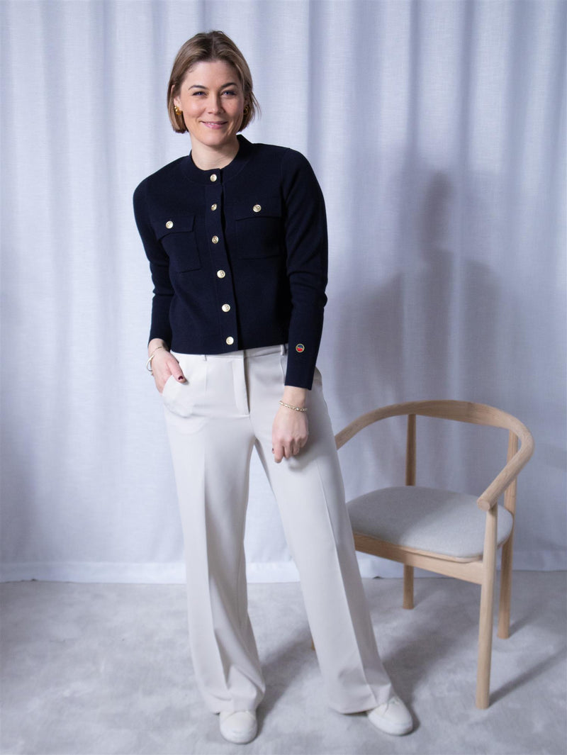 Busnel Allie Solid Cardigan Navy