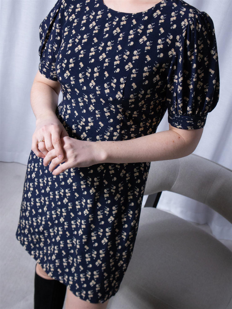 Camilla Pihl Allegra Dress Navy Hortensia