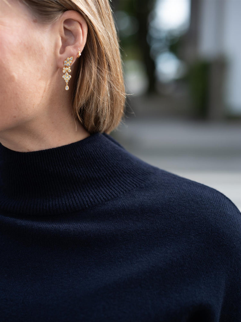 Gant Superfine Lambswool Mock Neck Evening Blue