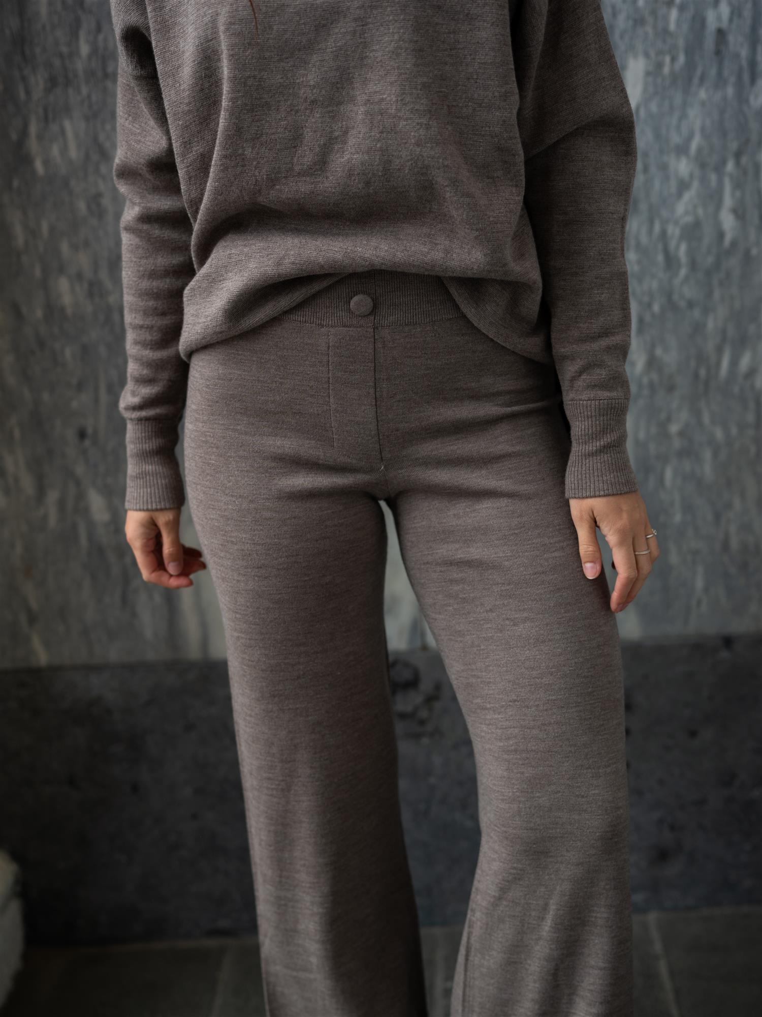 Nina Merino Pants Light Brown Melange