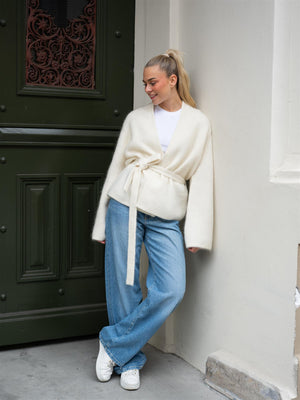 Christian Aks Lila Mohair Cardigan Eggshell