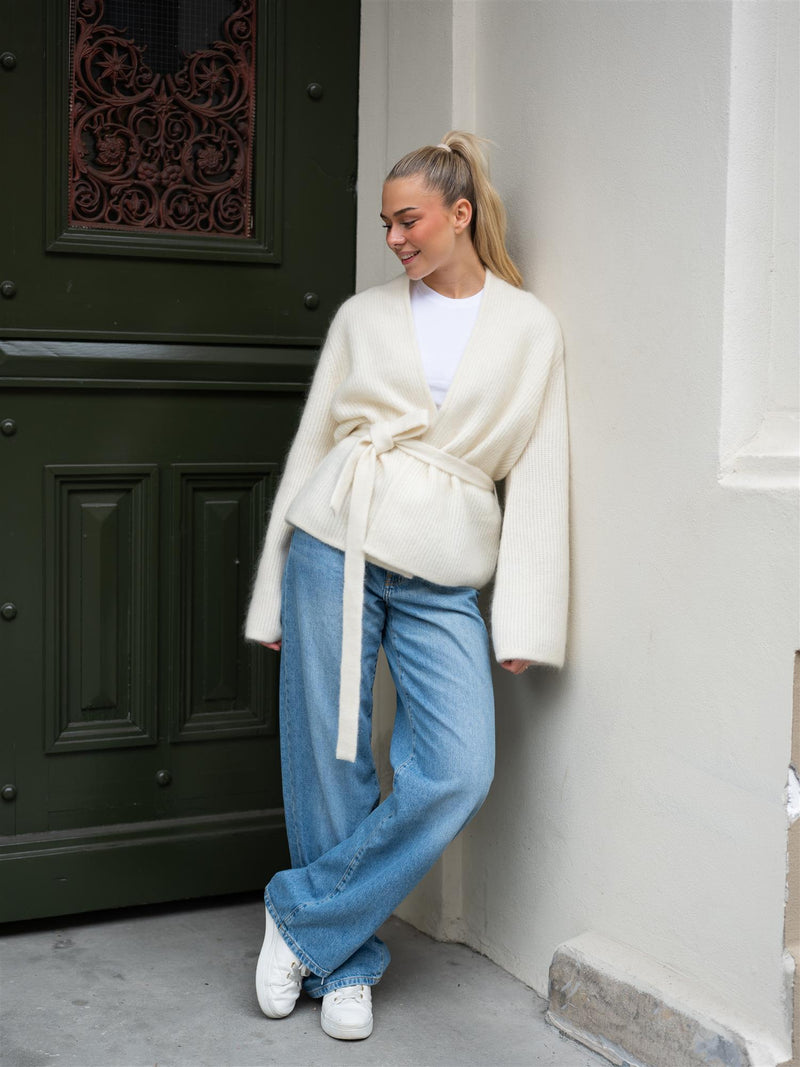 Christian Aks Lila Mohair Cardigan Eggshell