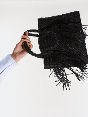 Ella&il Sigrid Straw Bag Black