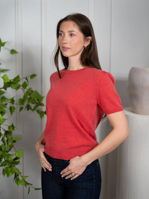 Dear Dharma Anne Puff Tee Coral