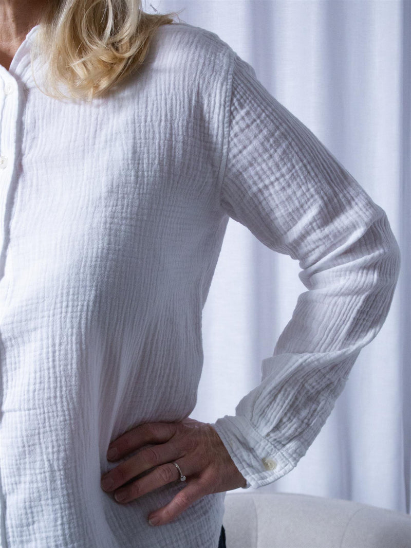 Denim Studio Rosalie Double Gaze De Coton Blanc