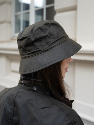 Barbour Wax Bucket Hat Olive