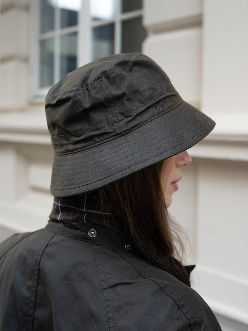 Barbour Wax Bucket Hat Olive