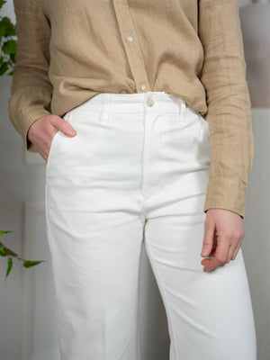 Polo Chino Wide-Leg Pant Warm White