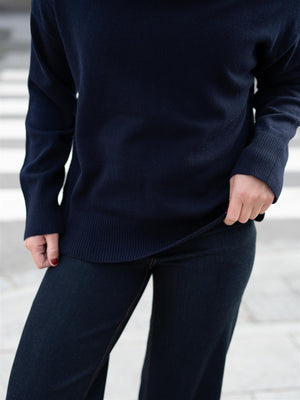 Gant Superfine Lambswool Mock Neck Evening Blue