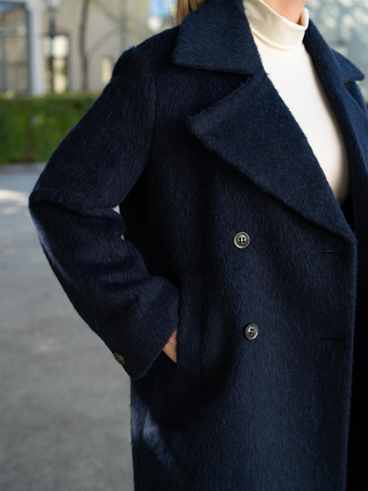Mohair Coat Anke Medium Blue