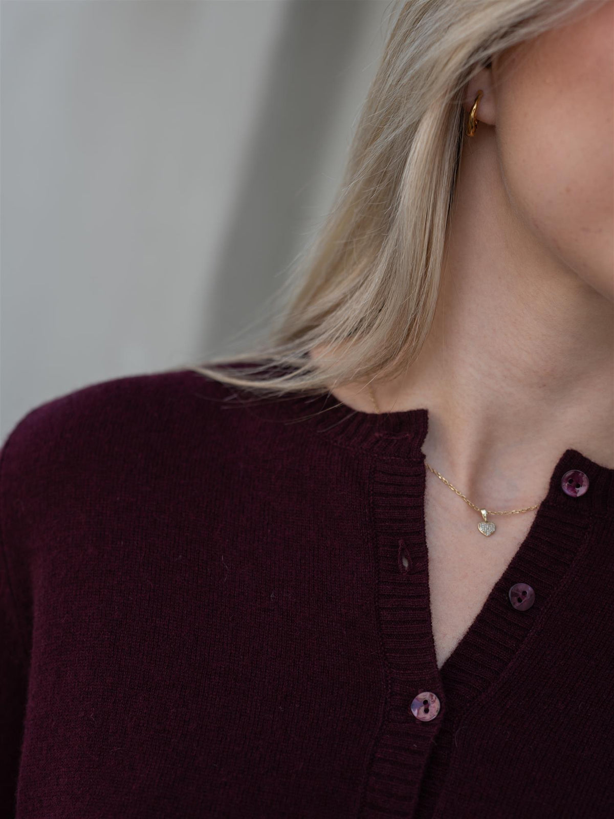 Dear Dharma Clara Cardigan Aubergine