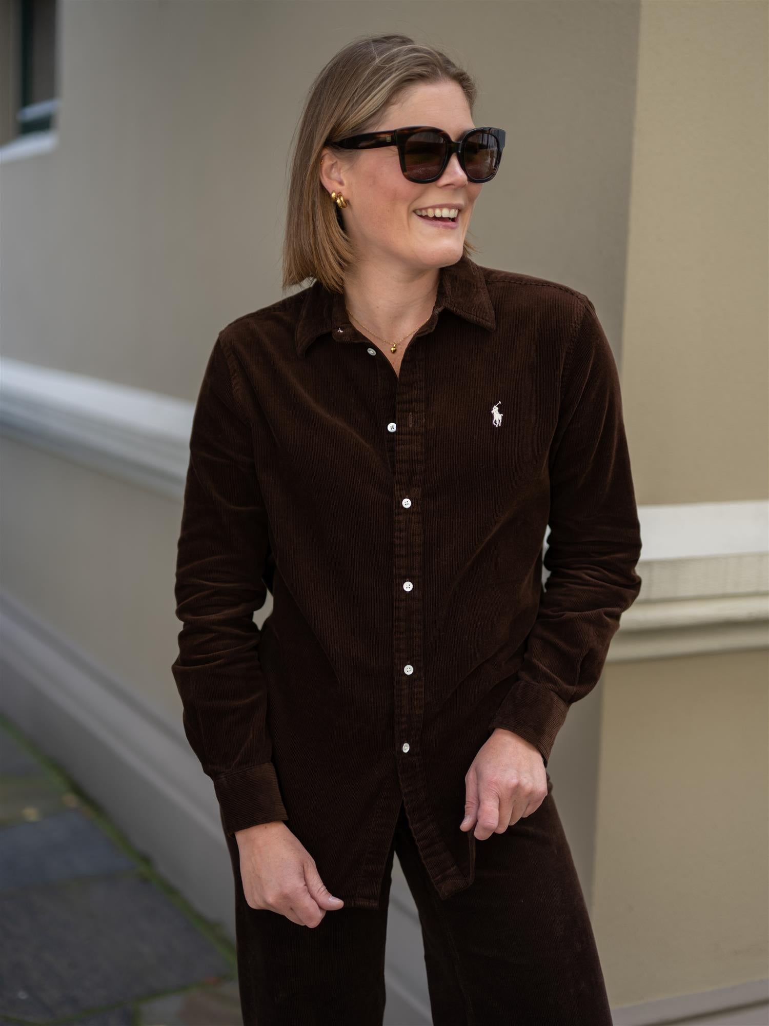 Woven-Sport Shirt Dark Brown