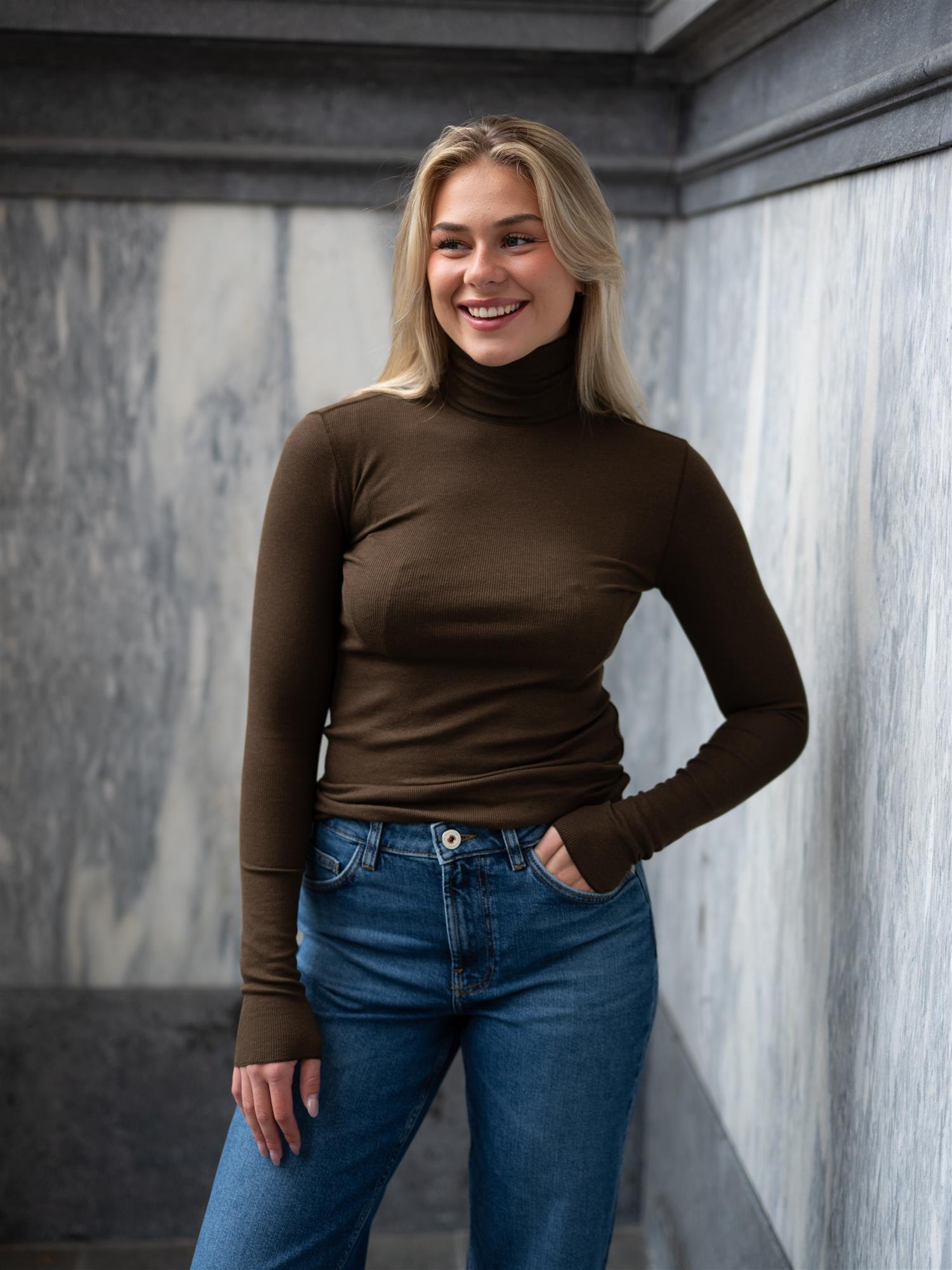 Knit-Pullover Dark Brown