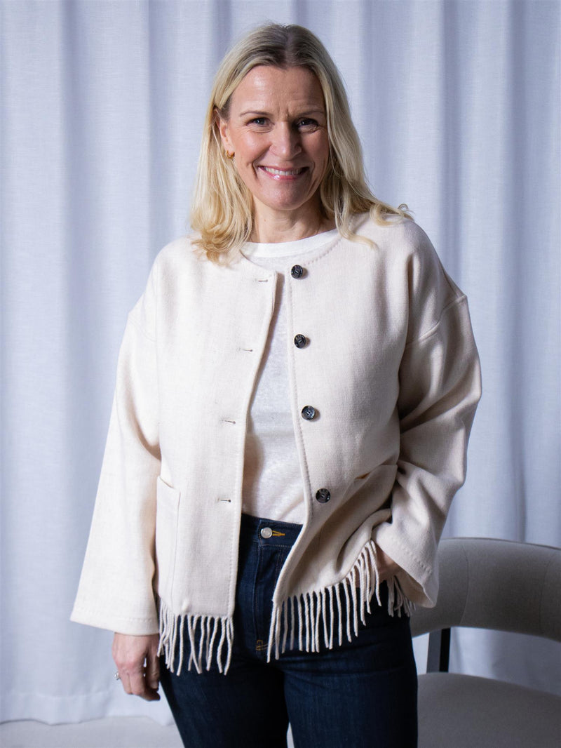 Christian Aks Carla Lambswool Jacket Creme