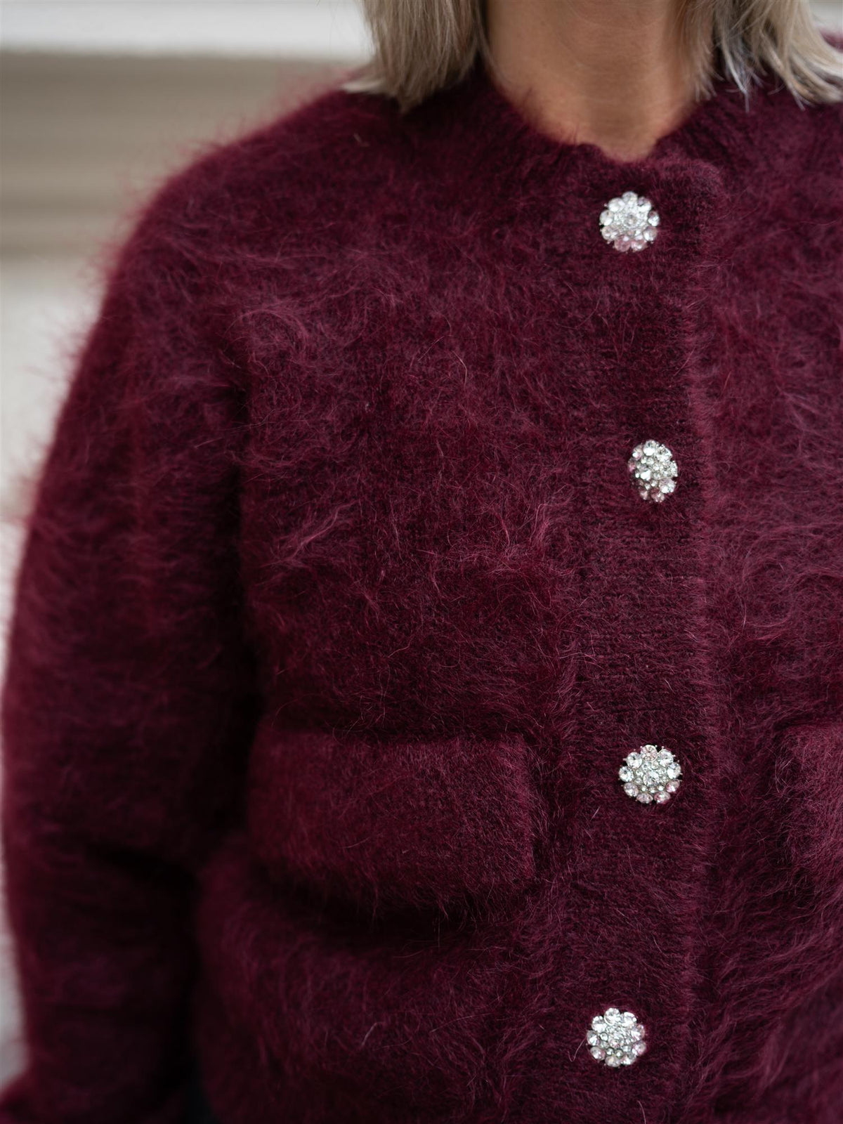 Thessa Lux Chunky Jacket Oxblood