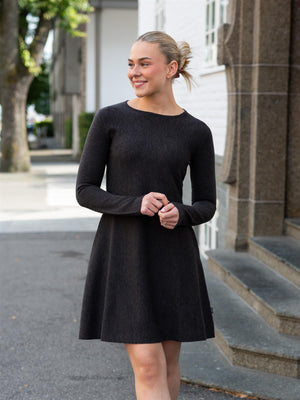 Ella&il Cecilie Merino Dress Dark Brown Melange