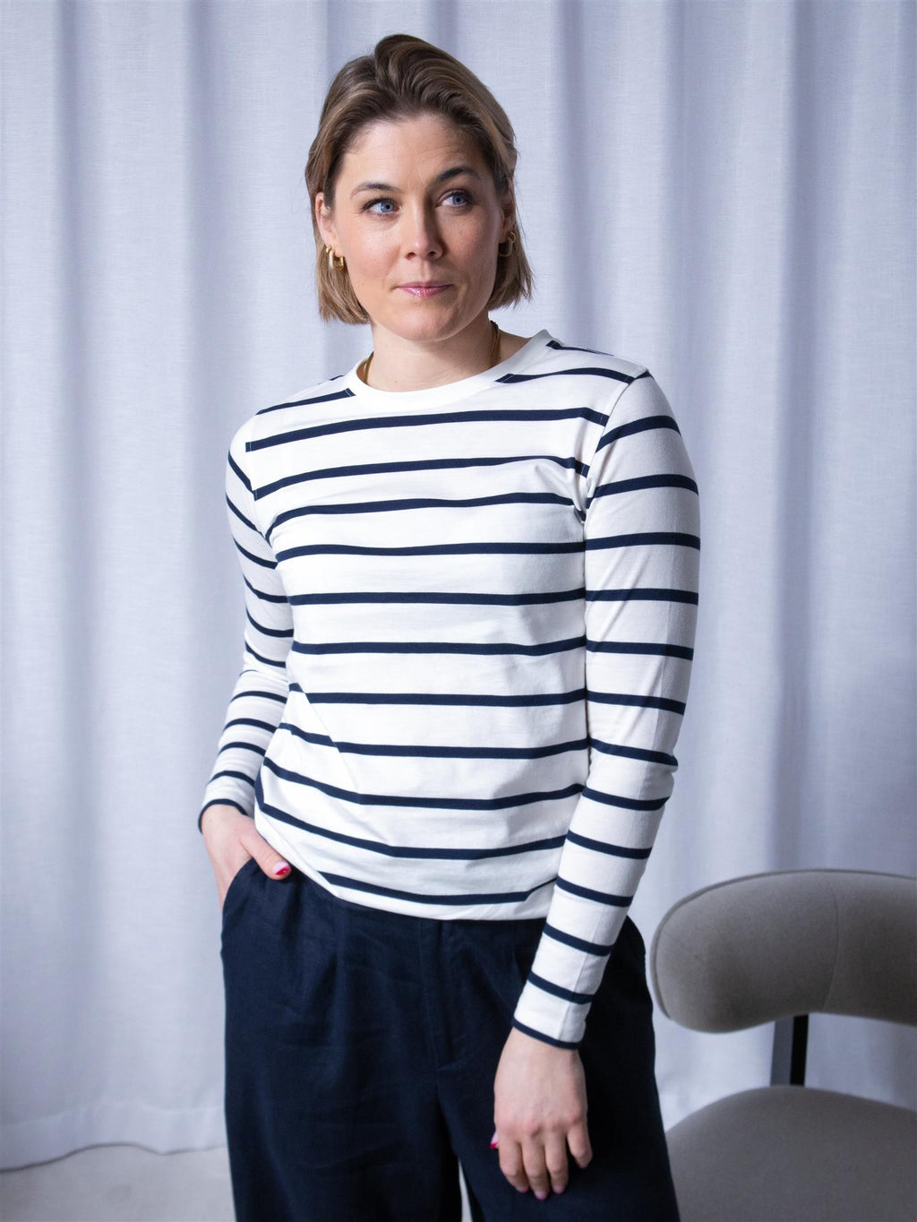 Lexington Micaela Longsleeve Tee Blue/White Stripe