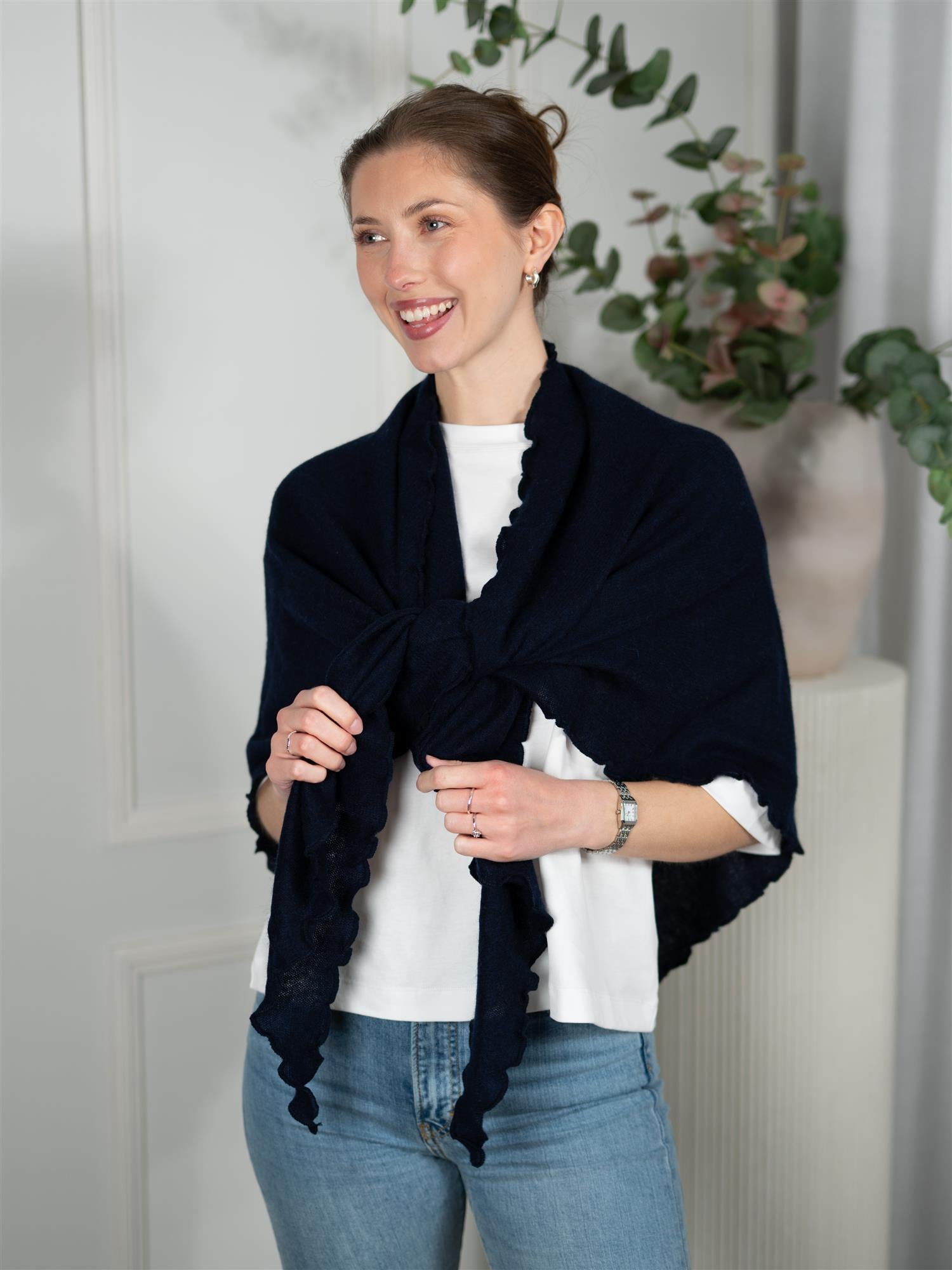 Triangle Scarf Navy