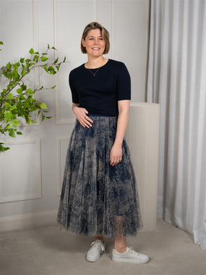 Choklate Paris Tyllskjørt m/print Marine