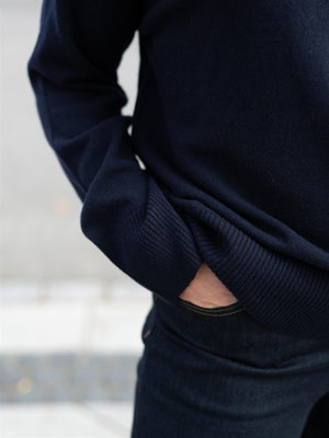 Gant Superfine Lambswool Mock Neck Evening Blue