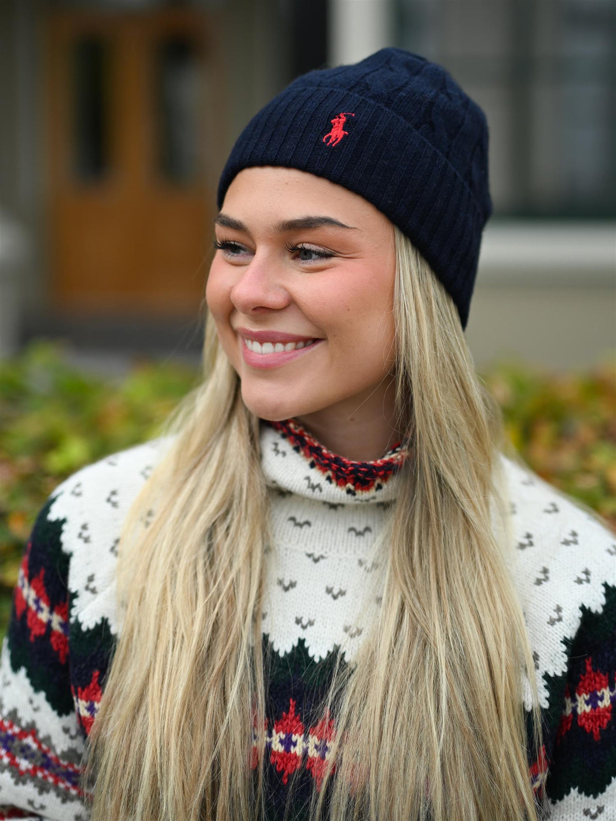 Cable-Knit Wool-Cashmere Beanie Hunter Navy