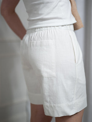 Christian Aks Lolita Linen Shorts White