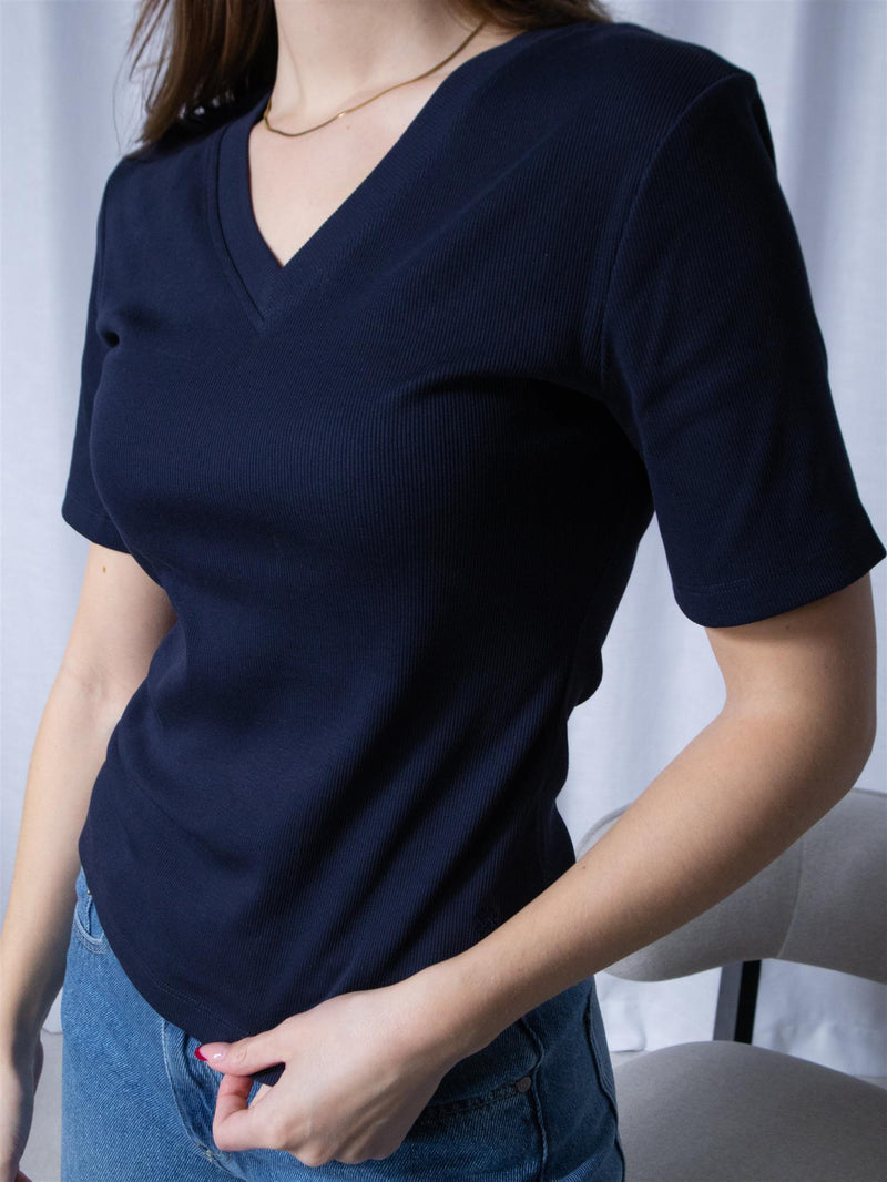 Riccovero V-neck Tee Navy