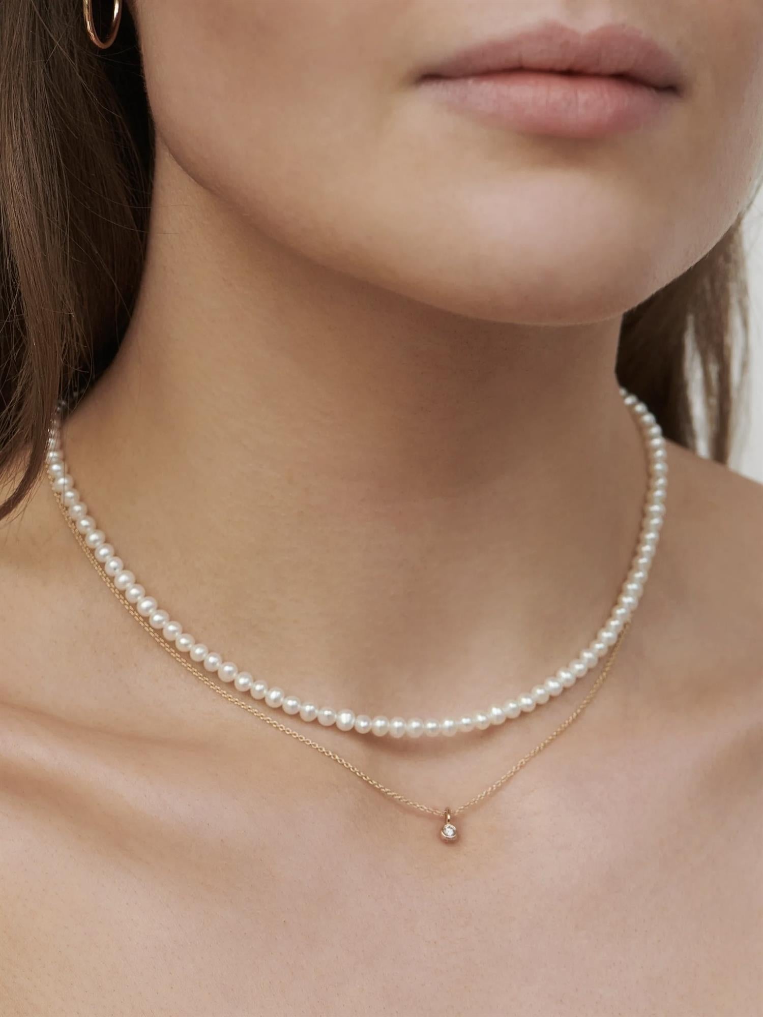 Esther Necklace White Freshwater Pearls