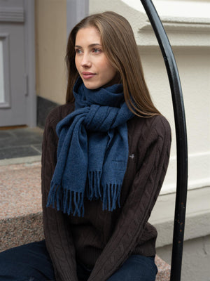 Lexington Recycled Wool Blend Scarf Blue Melange