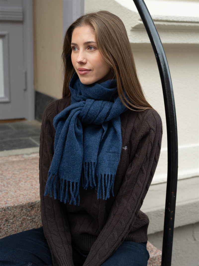 Lexington Recycled Wool Blend Scarf Blue Melange