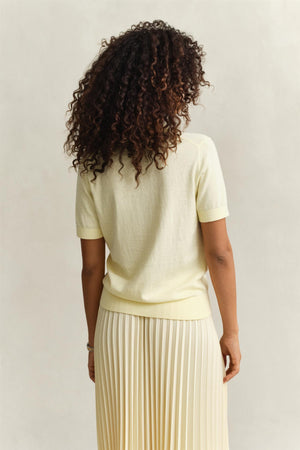 Gant Light Knit Ss Rugger Yellow