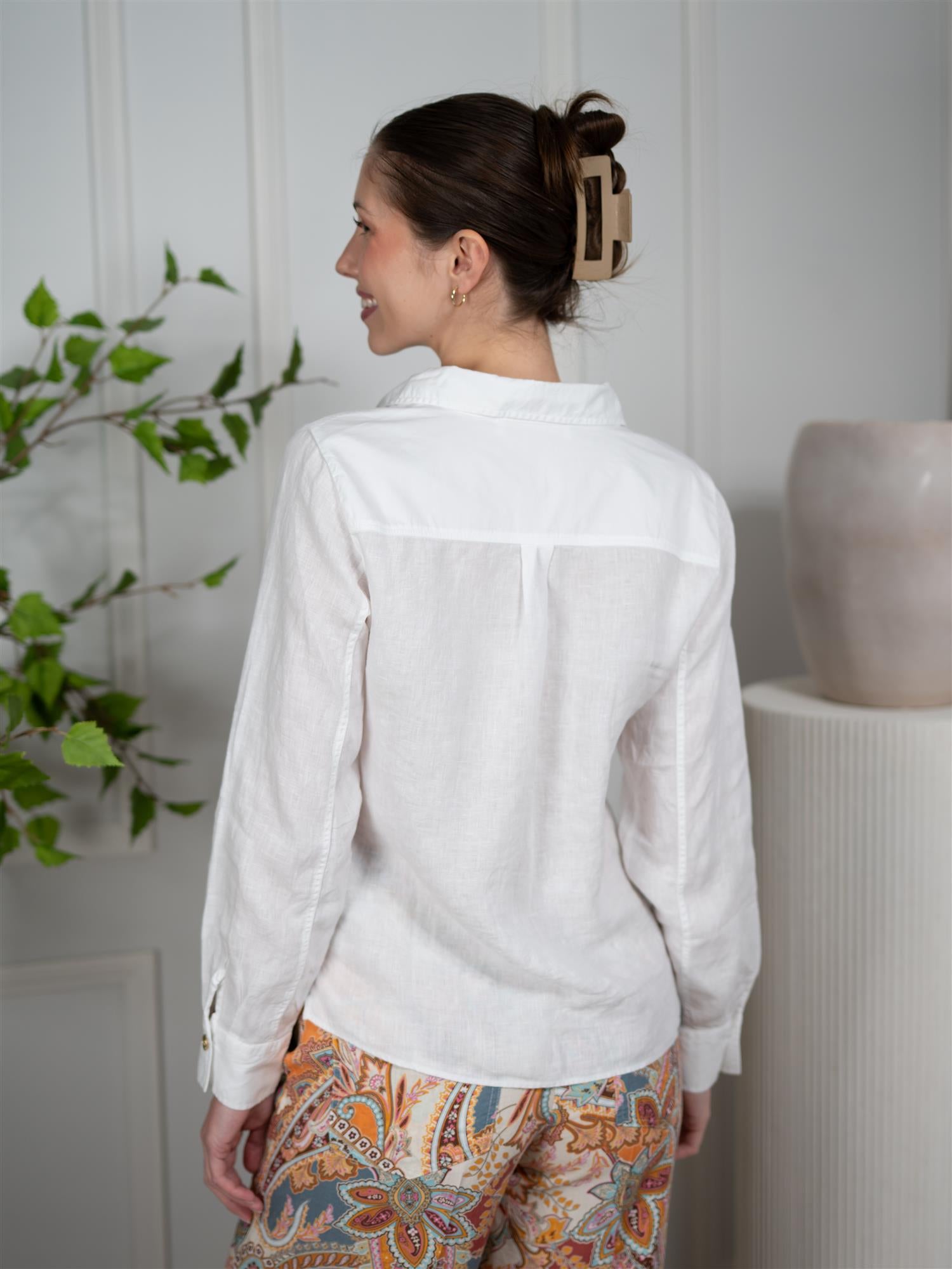 Busnel Nenne Linen Blouse White