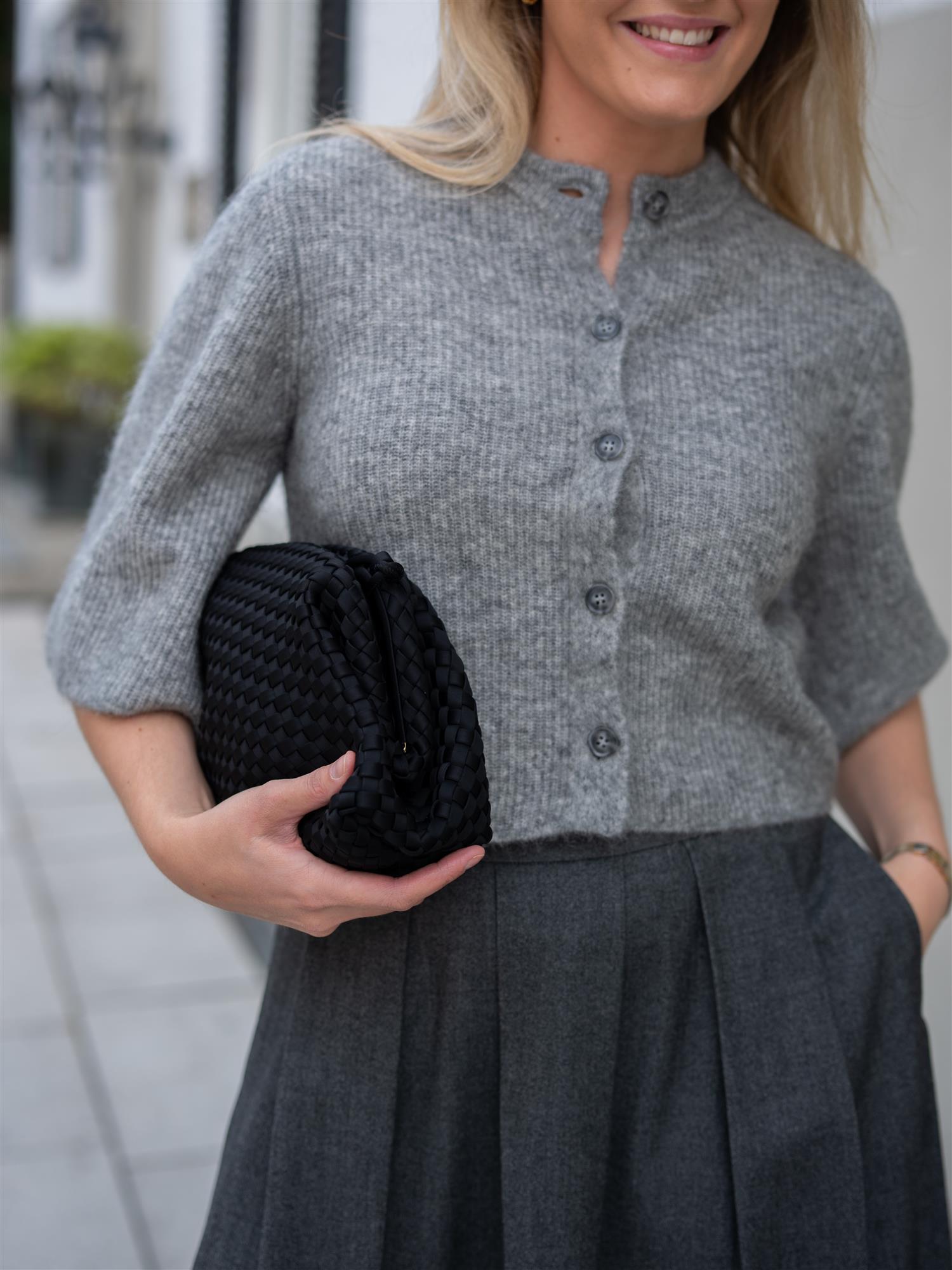 AKS LABEL Nolita Mohair Cardigan Grey Mel