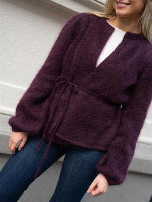 Ella&il Fredrikke Chunky Cardigan Red Wine