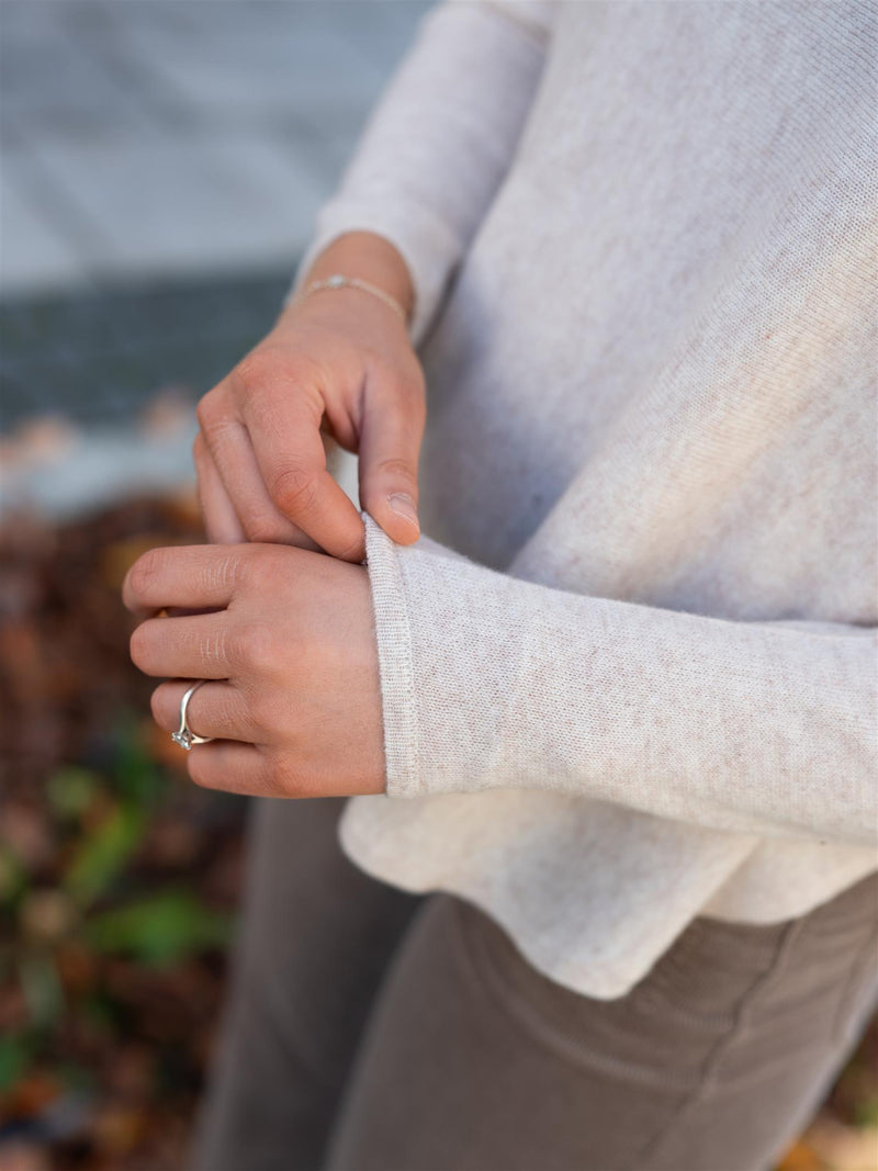 Davida Curved Turtleneck Light Beige