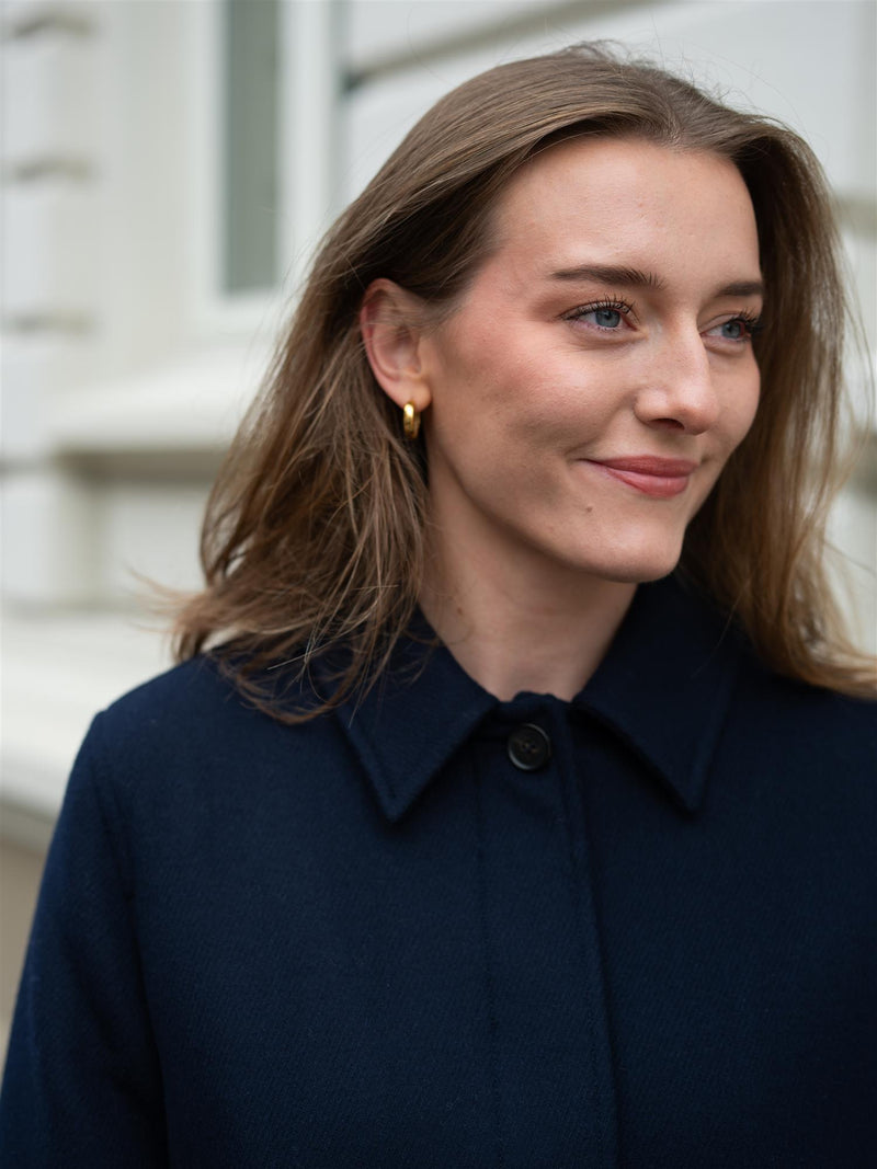 Gant Short Wool Blend Car Coat Evening Blue