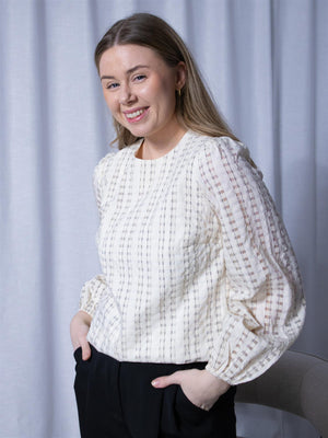 Camilla Pihl Rina Blouse Cream Check