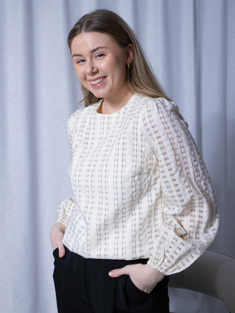 Camilla Pihl Rina Blouse Cream Check