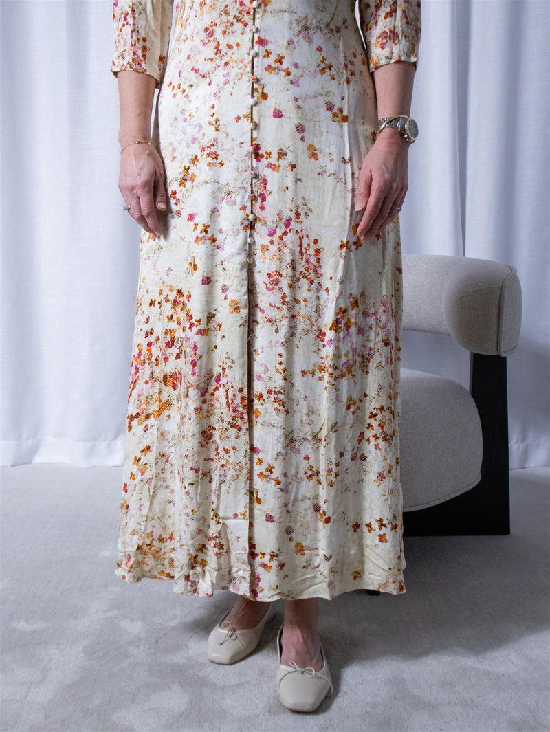 Riccovero Sorrento Dress Cream Orange Sunset