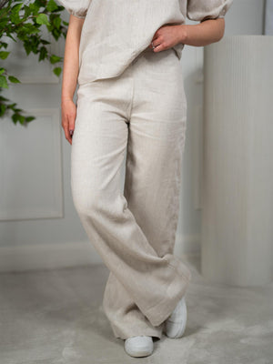 Ella&il Molly Linen Pants Beige Melange