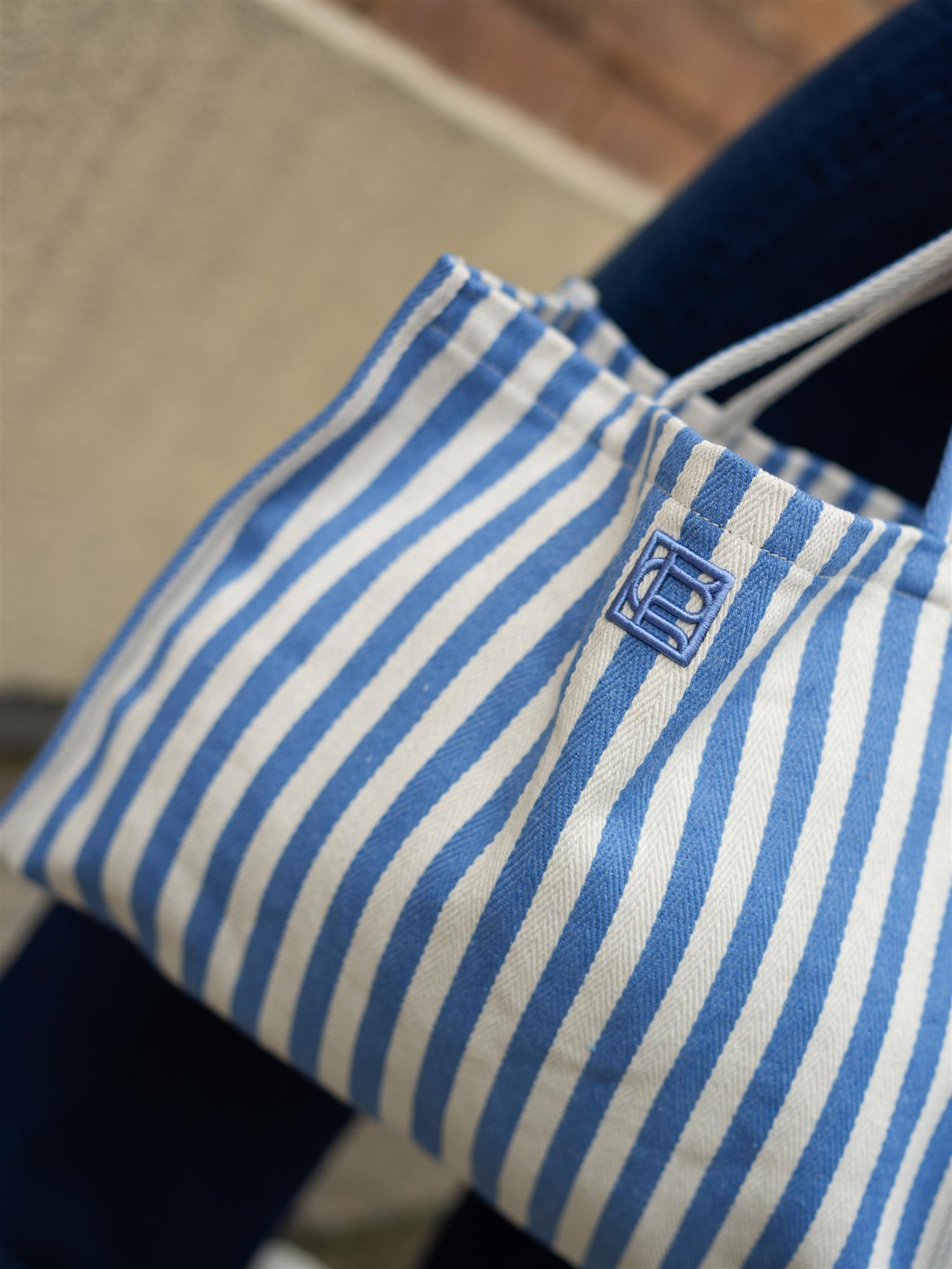 Camilla Pihl Ivy Tote Bag Blue Stripe