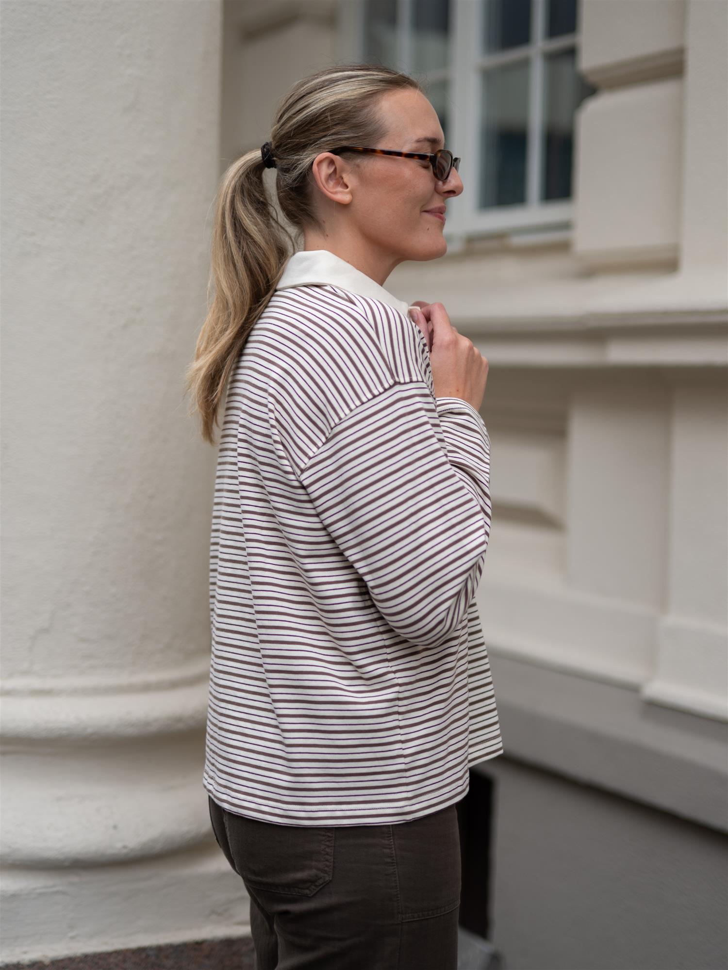 Camilla Pihl Elmer Polo Shirt Brown Stripe
