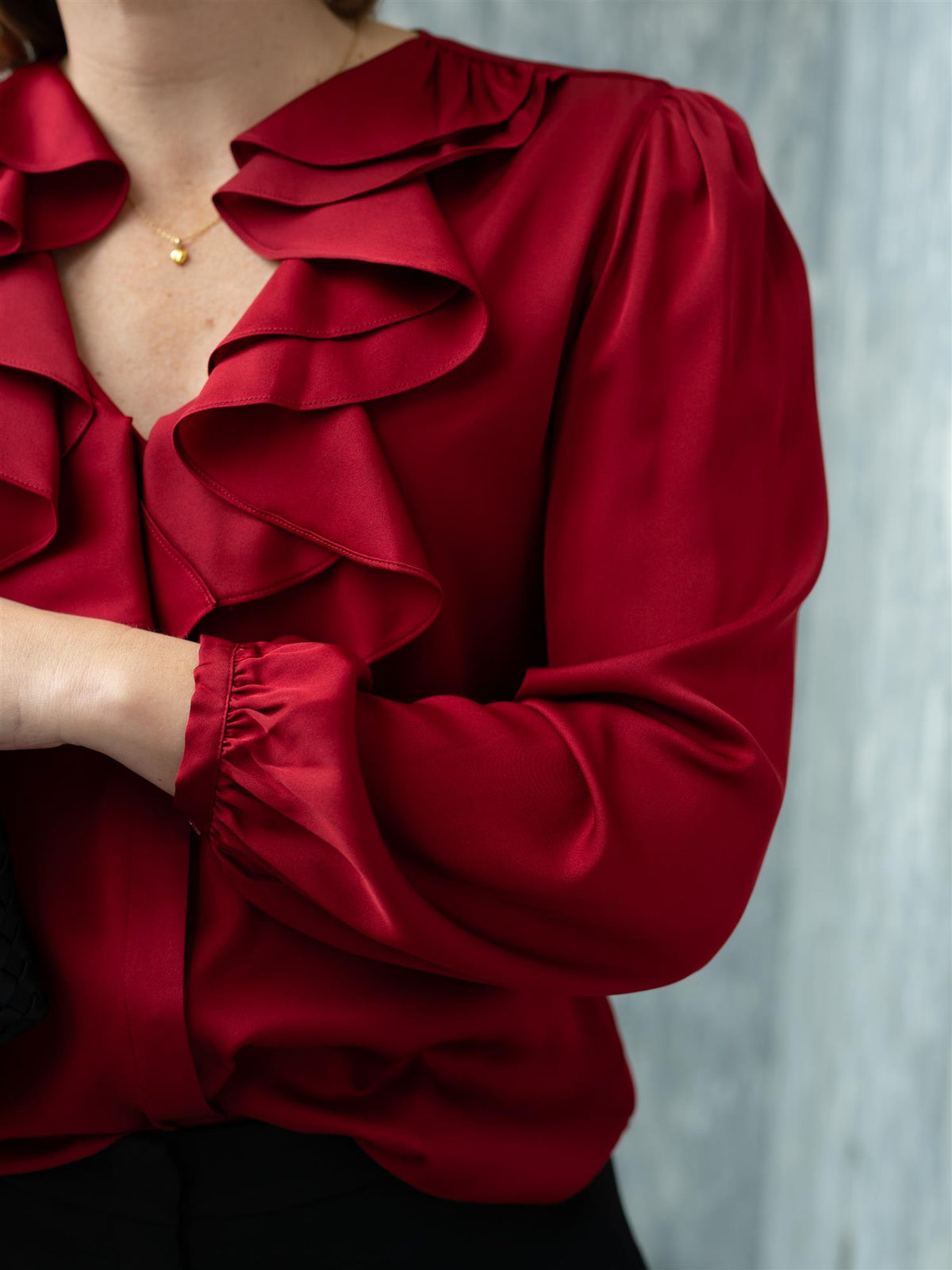 Mona Blouse Frill Red