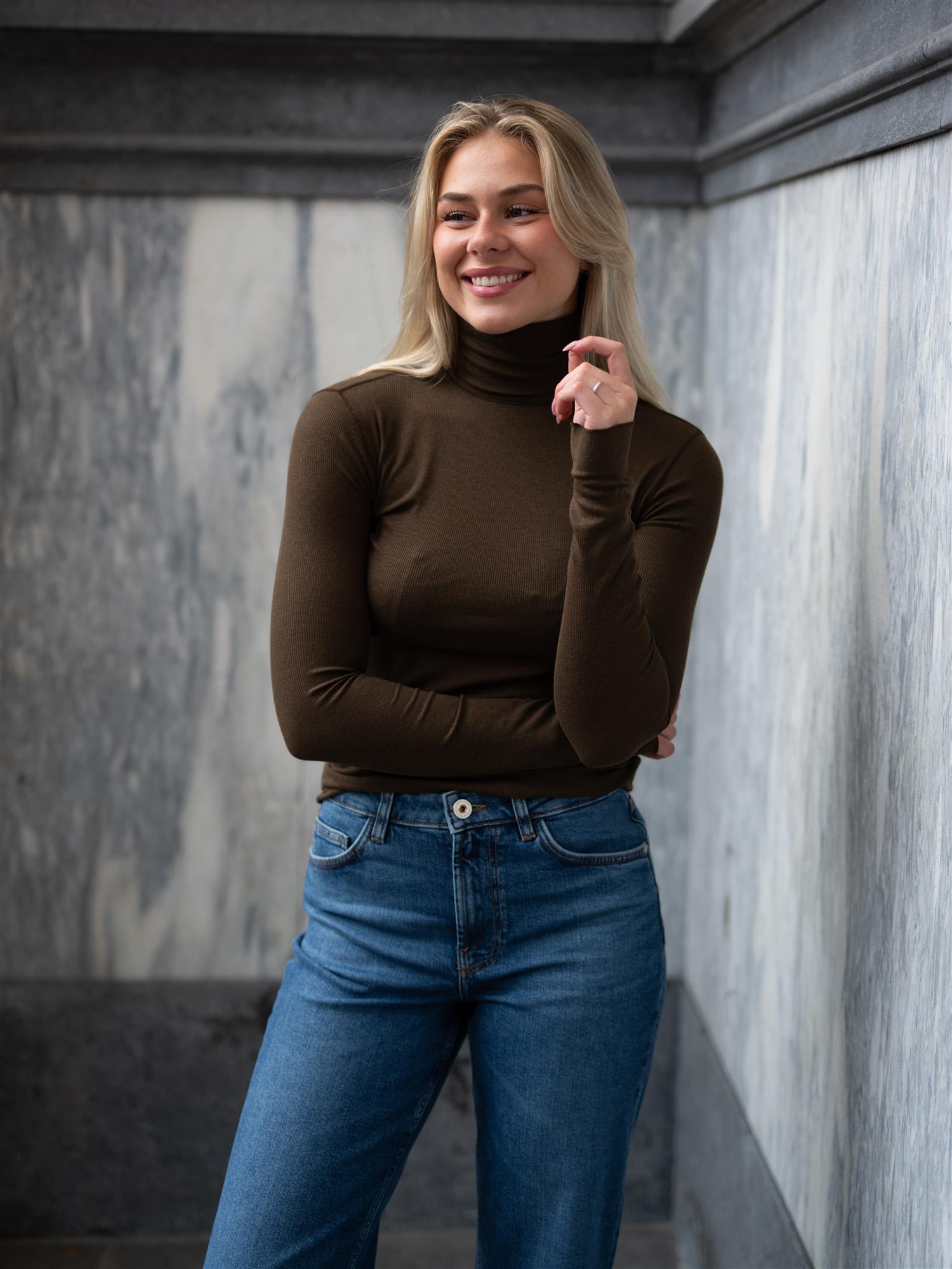 Knit-Pullover Dark Brown