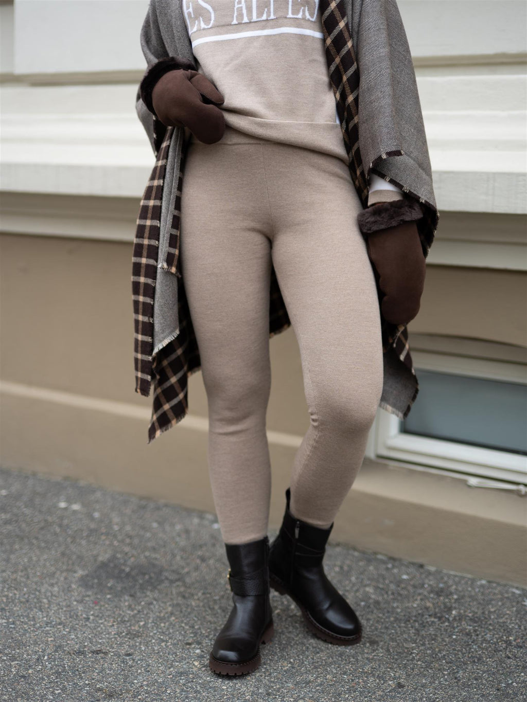 Ella&il Emilie Merino Pant Beige Melange