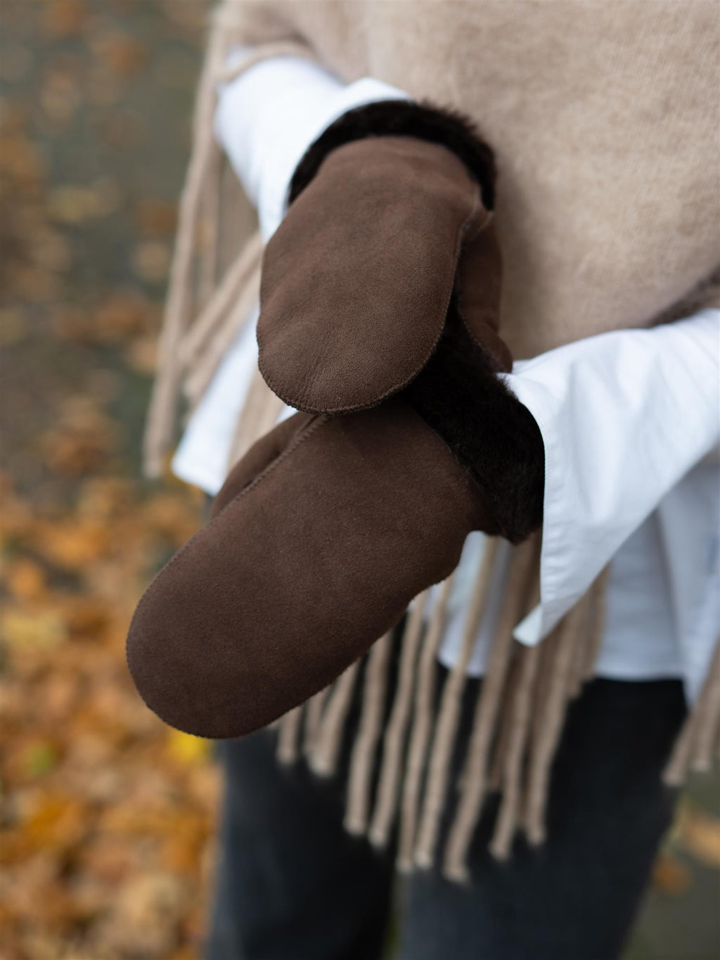 Beck Söndergaard Doa Shearling Mitten Chocolate Torte