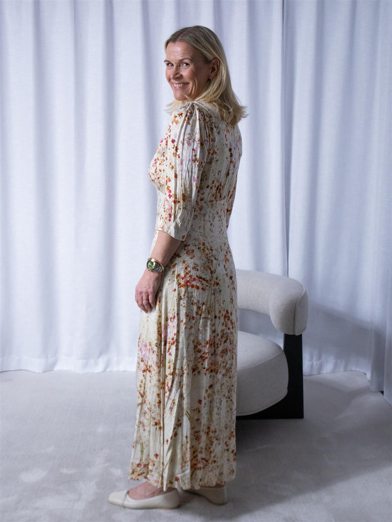 Riccovero Sorrento Dress Cream Orange Sunset