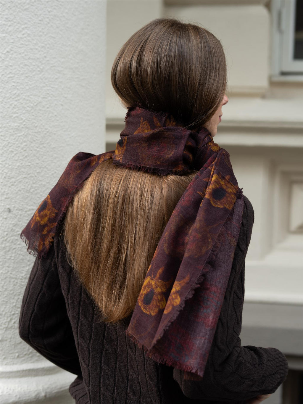 Beck Söndergaard Magna Flower Siw Scarf Chocolate Brown
