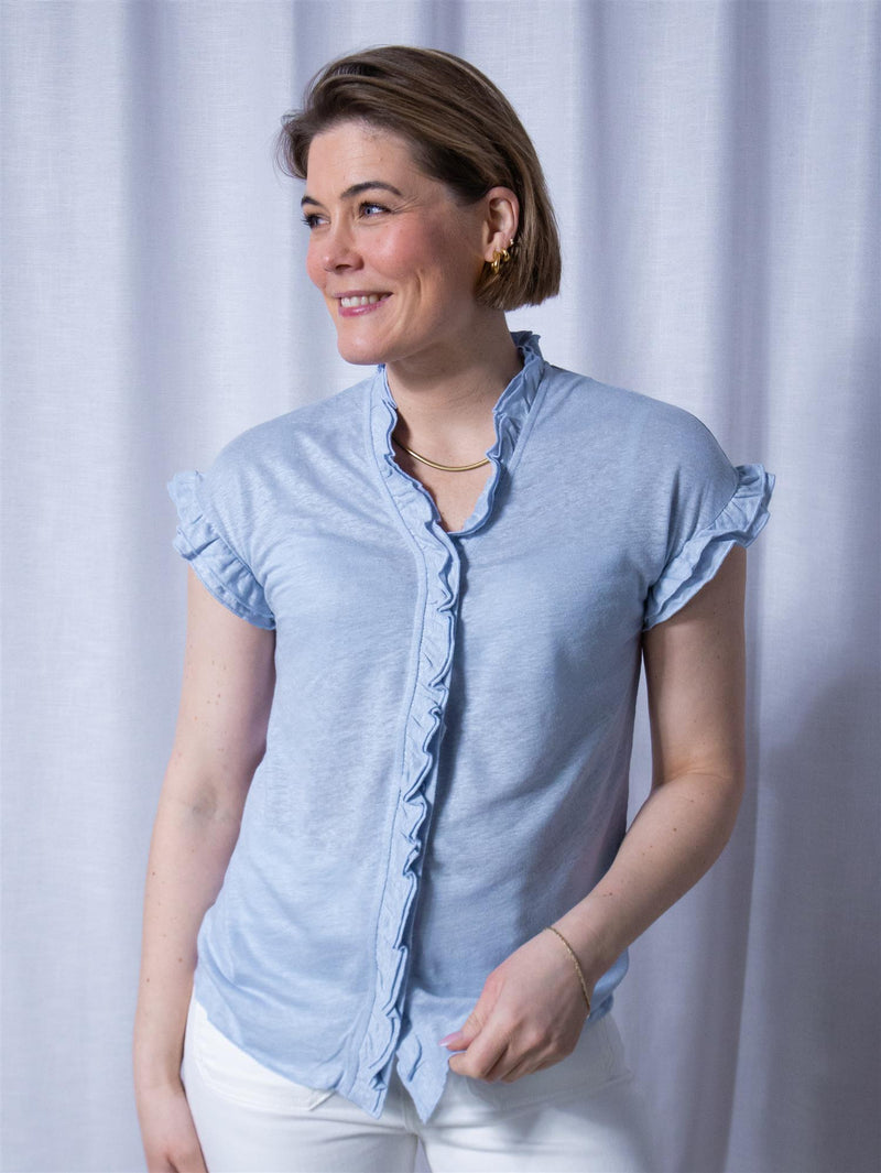 Ella&il Karianne Linen Tee Kentucky Blue