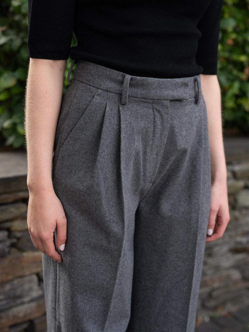 Camilla Pihl Ava Flannel Trouser Grey Melange